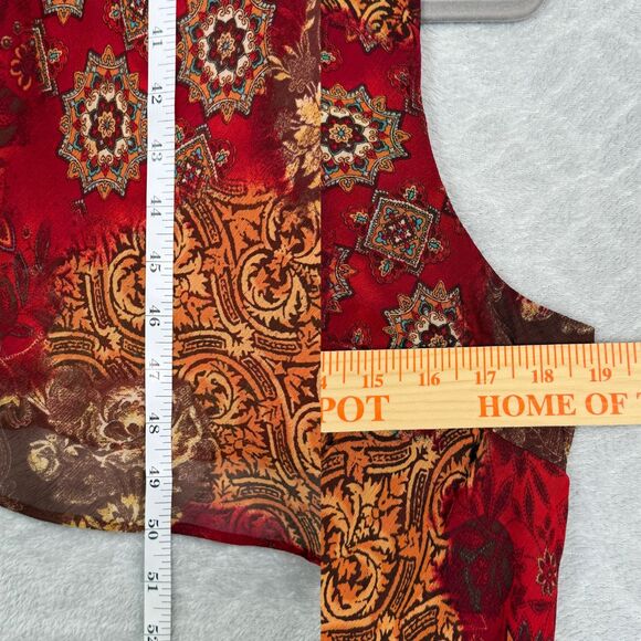 Vtg 90s 2-Piece Maxi Dress Set Sz 14 Sheer Ruffle Top Fairygrunge Boho Y2K Artsy - Picture 8 of 15